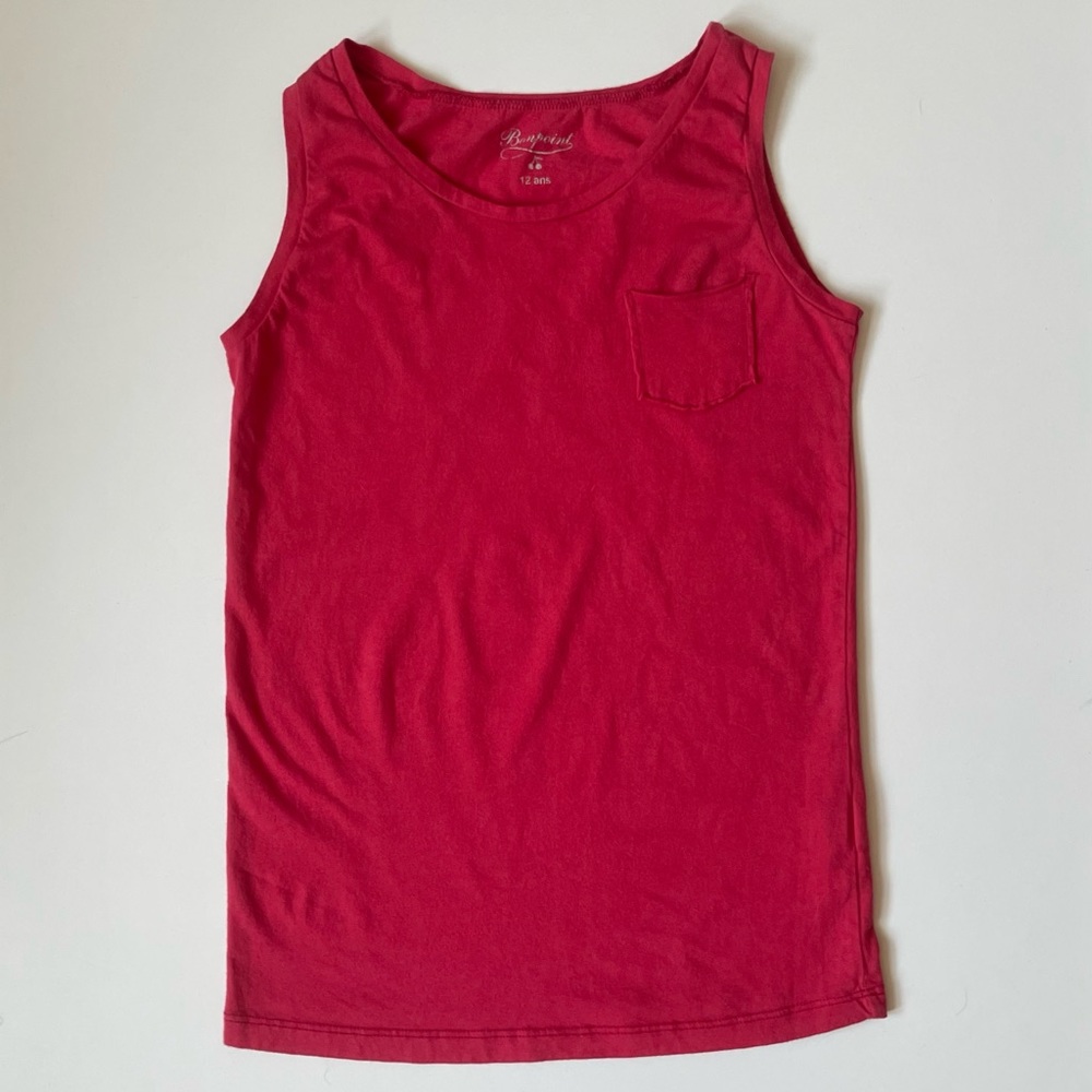Bonpoint Girls’ Red pocket sleeveless t-shirt